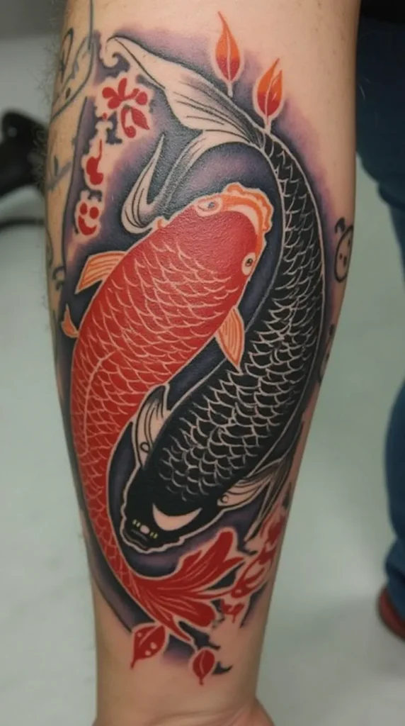 yin yang koi fish tattoo