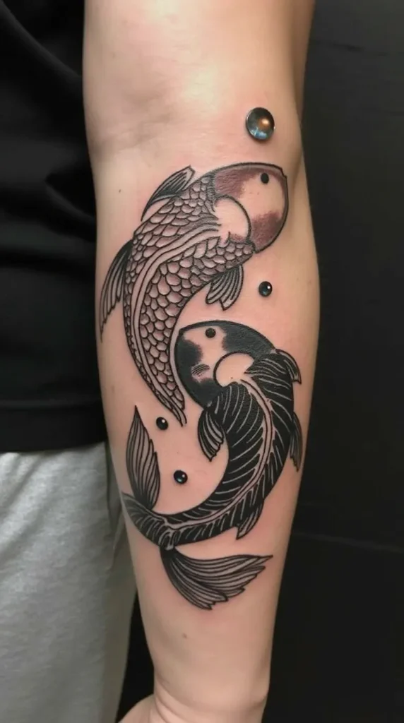 yin yang koi fish tattoo