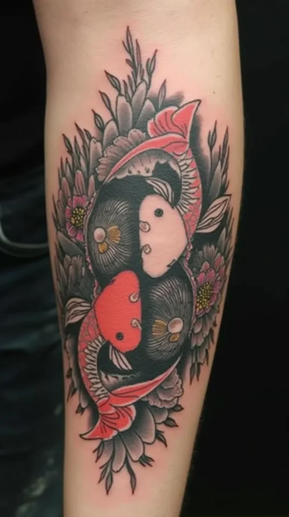 yin yang koi fish tattoo