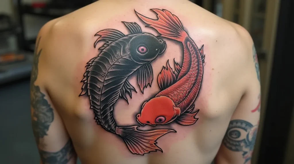 yin yang koi fish tattoo