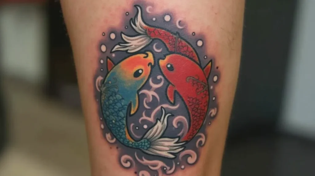 yin yang koi fish tattoo