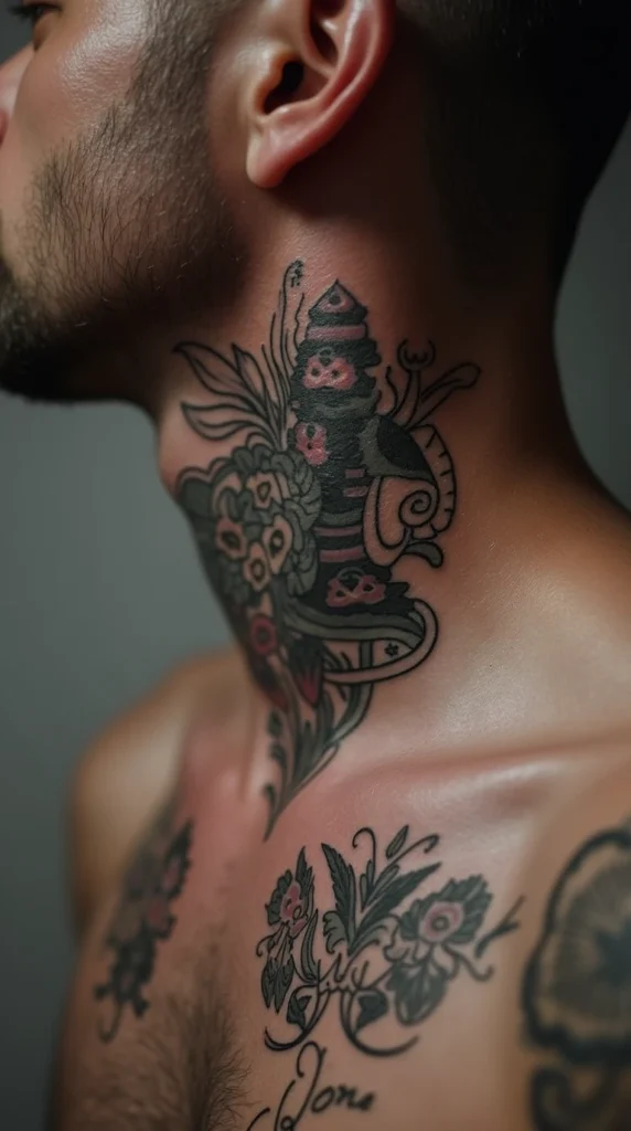 Throat Tattoos for Men