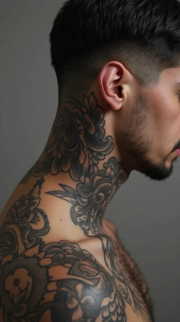 Throat Tattoos for Men