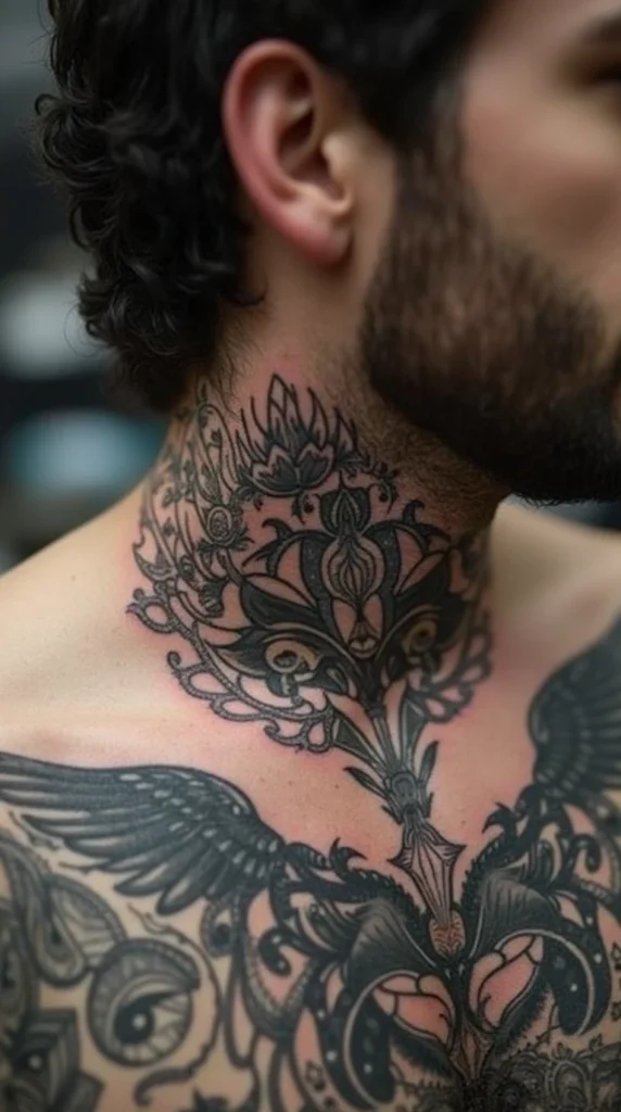 Throat Tattoos for Men