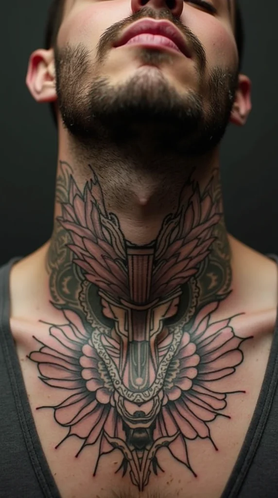 Throat Tattoos for Men