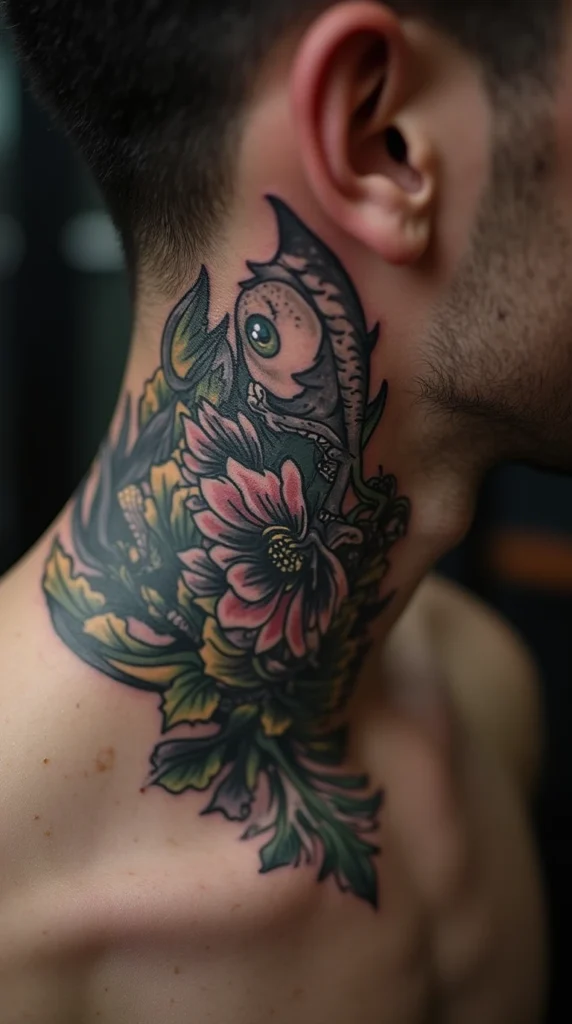 Throat Tattoos for Men