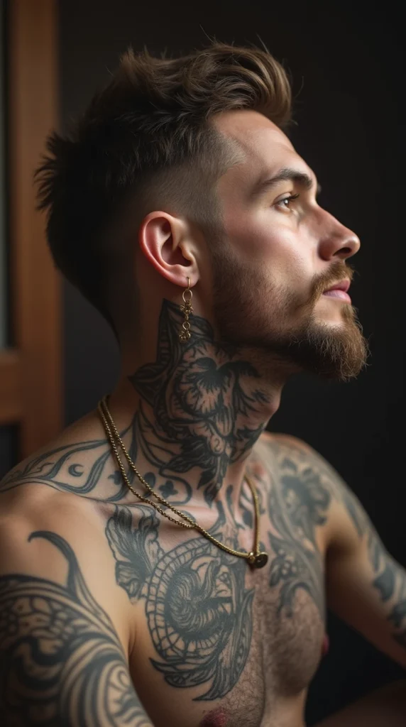 Throat Tattoos for Men