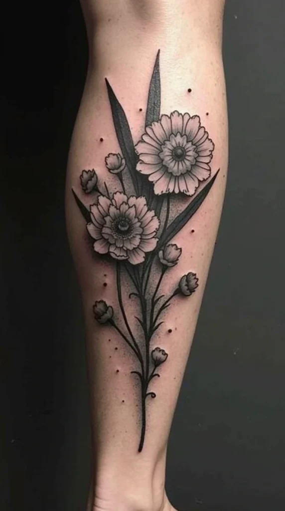 Elegant Floral Tattoo Design